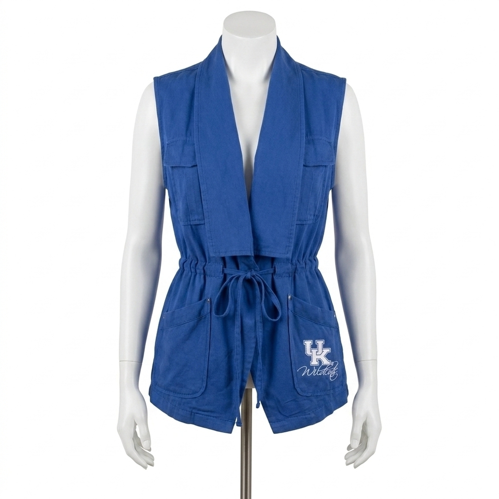 NEW GAMEDAY COUTURE university of kentucky logo drawstring vest in blue